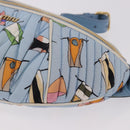 Miu Miu Matelasse Body Bag Canvas Light Blue Gold Auth 192044V-16