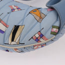 Miu Miu Matelasse Body Bag Canvas Light Blue Gold Auth 192044V-18