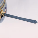 Miu Miu Matelasse Body Bag Canvas Light Blue Gold Auth 192044V-9