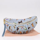 Miu Miu Matelasse Body Bag Canvas Light Blue Gold Auth 192044V-12