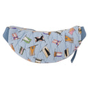 Miu Miu Matelasse Body Bag Canvas Light Blue Gold Auth 192044V-2