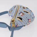 Miu Miu Matelasse Body Bag Canvas Light Blue Gold Auth 192044V-4