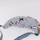 Miu Miu Matelasse Body Bag Canvas Light Blue Gold Auth 192044V-7