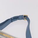 Miu Miu Matelasse Body Bag Canvas Light Blue Gold Auth 192044V-14