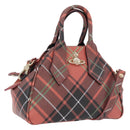 Vivienne Westwood Hand Bag PVC Canvas 2way Gold Red Auth 192046A-1