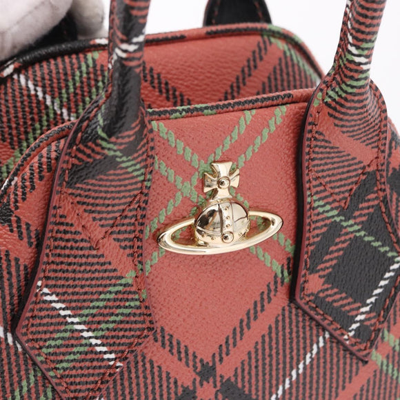 Vivienne Westwood Hand Bag PVC Canvas 2way Gold Red Auth 192046A