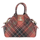 Vivienne Westwood Hand Bag PVC Canvas 2way Gold Red Auth 192046A-2