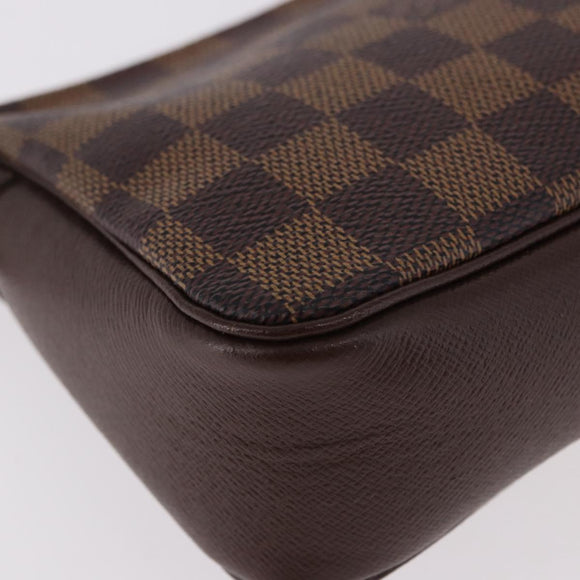 LOUIS VUITTON Damier Ebene Trousse makeup Pouch N51982 LV Auth 192050V