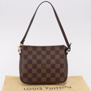 LOUIS VUITTON Damier Ebene Trousse makeup Pouch N51982 LV Auth 192050V-12