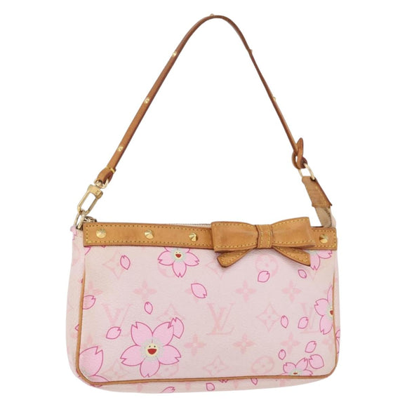 LOUIS VUITTON Cherry Blossom Pochette Accessoires Pouch Rose M92007 Auth 192052V