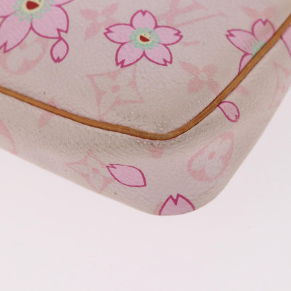 LOUIS VUITTON Cherry Blossom Pochette Accessoires Pouch Rose M92007 Auth 192052V