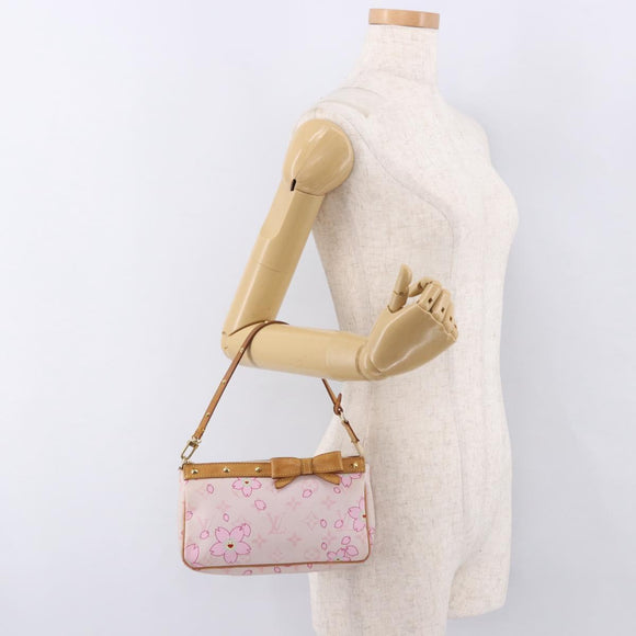 LOUIS VUITTON Cherry Blossom Pochette Accessoires Pouch Rose M92007 Auth 192052V