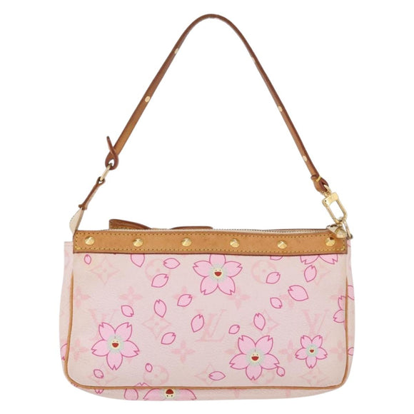 LOUIS VUITTON Cherry Blossom Pochette Accessoires Pouch Rose M92007 Auth 192052V
