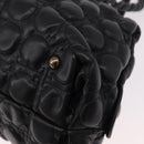 Salvatore Ferragamo Gancini Boston Bag Leather Black Silver Auth 192056V-14