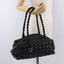 Salvatore Ferragamo Gancini Boston Bag Leather Black Silver Auth 192056V-24
