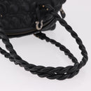 Salvatore Ferragamo Gancini Boston Bag Leather Black Silver Auth 192056V-7