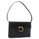 CARTIER PANTHERE Shoulder Bag Leather Black Gold Auth 192063V-1