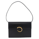 CARTIER PANTHERE Shoulder Bag Leather Black Gold Auth 192063V-13