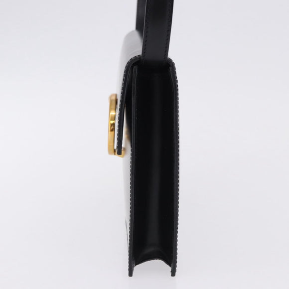 CARTIER PANTHERE Shoulder Bag Leather Black Gold Auth 192063V