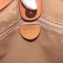 CELINE Macadam Canvas Circle Hand Bag PVC Leather Brown Gold Auth 192066-15
