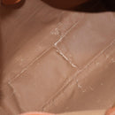 CELINE Macadam Canvas Circle Hand Bag PVC Leather Brown Gold Auth 192066-16