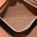 CELINE Macadam Canvas Circle Hand Bag PVC Leather Brown Gold Auth 192066-20