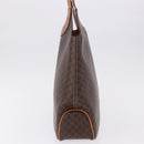 CELINE Macadam Canvas Circle Hand Bag PVC Leather Brown Gold Auth 192066-4