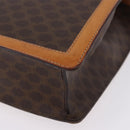 CELINE Macadam Canvas Medallion Hand Bag PVC Leather Brown Gold Auth 192071A-14