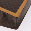 CELINE Macadam Canvas Medallion Hand Bag PVC Leather Brown Gold Auth 192071A-15