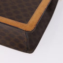 CELINE Macadam Canvas Medallion Hand Bag PVC Leather Brown Gold Auth 192071A-16