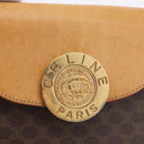 CELINE Macadam Canvas Medallion Hand Bag PVC Leather Brown Gold Auth 192071A-17