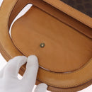 CELINE Macadam Canvas Medallion Hand Bag PVC Leather Brown Gold Auth 192071A-10