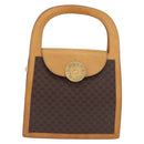 CELINE Macadam Canvas Medallion Hand Bag PVC Leather Brown Gold Auth 192071A-13