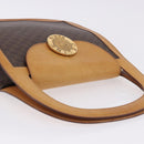 CELINE Macadam Canvas Medallion Hand Bag PVC Leather Brown Gold Auth 192071A-6