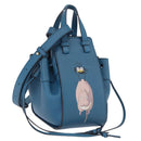 LOEWE Ghibli Collaboration Hammock Mini Hand Bag Leather Navy Gold Auth 192072SM-1