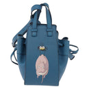LOEWE Ghibli Collaboration Hammock Mini Hand Bag Leather Navy Gold Auth 192072SM-13
