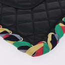CHANEL Matelasse Clutch Bag Lamb Skin Black Gold CC Auth 192073SAM-16