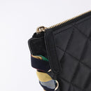 CHANEL Matelasse Clutch Bag Lamb Skin Black Gold CC Auth 192073SAM-8