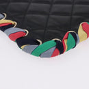 CHANEL Matelasse Clutch Bag Lamb Skin Black Gold CC Auth 192073SAM-14