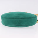 Christian Dior Chain Shoulder Bag Suede Green Gold Auth 192074V-6