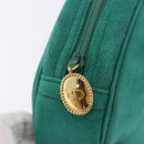 Christian Dior Chain Shoulder Bag Suede Green Gold Auth 192074V-10