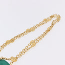 Christian Dior Chain Shoulder Bag Suede Green Gold Auth 192074V-9