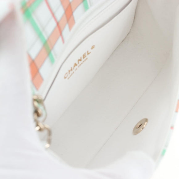 CHANEL Mini Matelasse 20 Chain Bag Lamb Skin Multicolor Gold CC Auth 192077SM