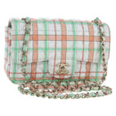 CHANEL Mini Matelasse 20 Chain Bag Lamb Skin Multicolor Gold CC Auth 192077SM-1