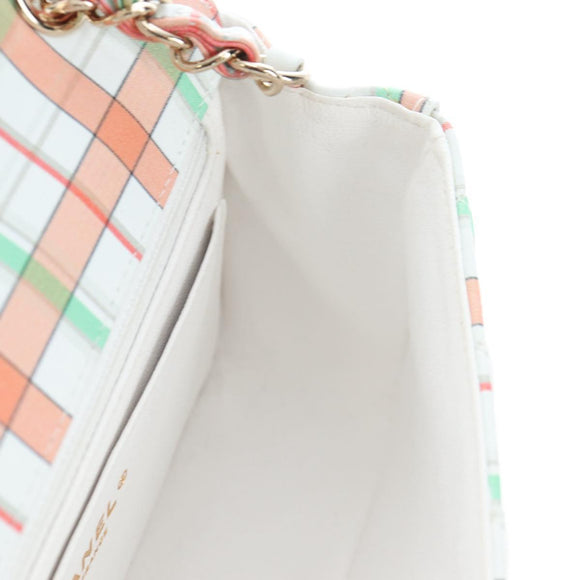CHANEL Mini Matelasse 20 Chain Bag Lamb Skin Multicolor Gold CC Auth 192077SM