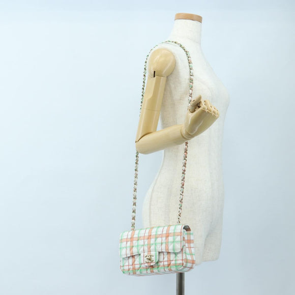 CHANEL Mini Matelasse 20 Chain Bag Lamb Skin Multicolor Gold CC Auth 192077SM