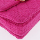 CHANEL Mini Matelasse 18 Chain Shoulder Bag tweed Pink Gold CC Auth 192078SM-8