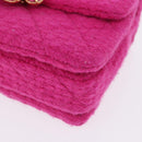 CHANEL Mini Matelasse 18 Chain Shoulder Bag tweed Pink Gold CC Auth 192078SM-15