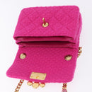 CHANEL Mini Matelasse 18 Chain Shoulder Bag tweed Pink Gold CC Auth 192078SM-9