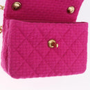 CHANEL Mini Matelasse 18 Chain Shoulder Bag tweed Pink Gold CC Auth 192078SM-20